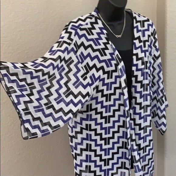 KAII Kimono Top Cardigan Swim Cover Up Duster - Picture 2 of 7